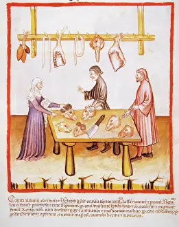Establishment: Tacuinum Sanitatis. 14th century. Butchery