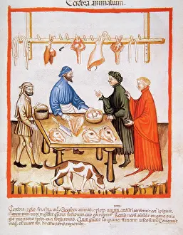 Establishment: Tacuinum Sanitatis. 14th century. Butchery