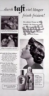 Lacquer: Taft hair lacquer advert