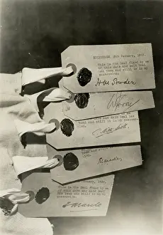 Tags: Five tags attached to the undervest