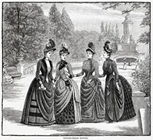 Bustles: Tailor-made gowns 1886