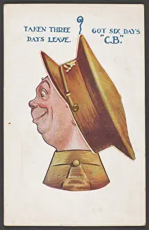 Confined: Taken three dys leave. Got six days ?C.B.?, 1914