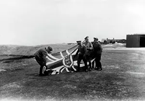 Zeughaus: Taking down the British service flag on Jersey, 1940