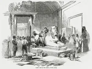 Sphynx: Taking casts of the Sphynx at the Louvre, 1852