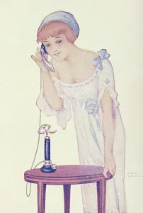 Phones: Talking on the telephone, postcard