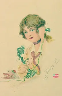 Phones: Talking on the telephone, postcard
