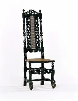 Ebonised: Tall back chair