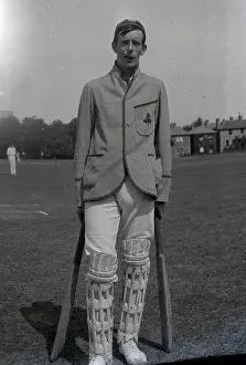 Shinpads: Tall slim cricketer