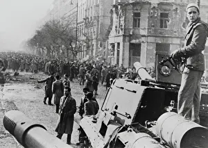 Rebellions: Tank in Budapest during the Hungarian Revolution in Hung