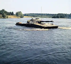 Barrier: Tank crossing water barrier, 1971