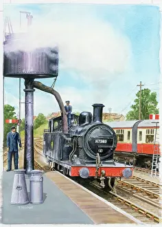 Watered: Tank engine being watered