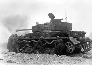 Cassino: This tank lost a chain during the battles on Monte