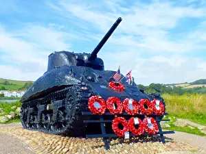 Torcross: Tank Memorial, Slapton Sands, Torcross, Devon