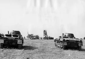 Traitor: Tank on the set of The Traitor, 1937