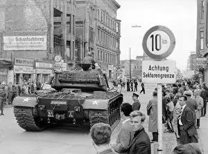 Aeronautic: Tanks of the US Army at checkpoint Friedrichstrasse in Berli