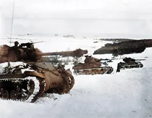 Bulge: US tanks during Battle of the Bulge