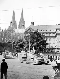 Koln: Two tanks moving through Cologne, Germany