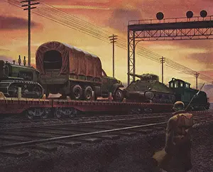 Railroads: Tanks, Tractors and Trucks on Train