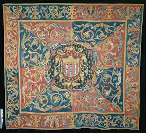 Armorial: Tapestry with the Chatillon's armorial bearings