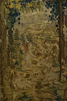 Putto: Tapestry depicting The Ball Game. Detail
