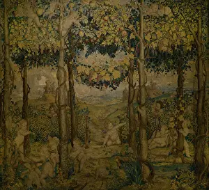 Putto: Tapestry depicting Fishing