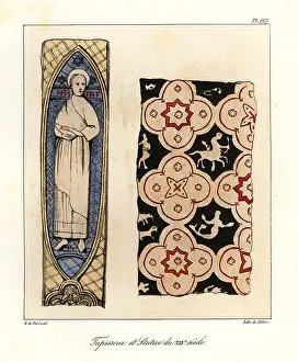 12th Century: Tapestry and statue of the 12th century