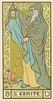 Wirth: Tarot Card 9 - L'Ermite (The Hermit)