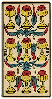 Tarot: Tarot Card - Coupe (Cup) VIIII (IX)