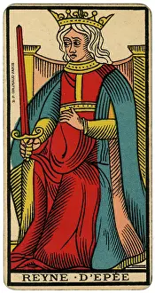 Epees: Tarot Card - Reyne d'Epee (Queen of Swords)