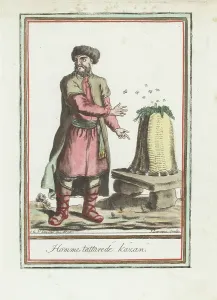 Honeycomb: Tatar man of Kazan with beehive