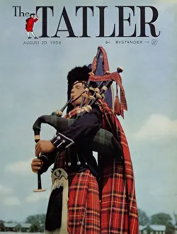 Tatler: Tatler Cover 1958 A bagpipe player