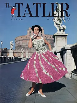 Gowns: Tatler Cover 1958 Model in Rome
