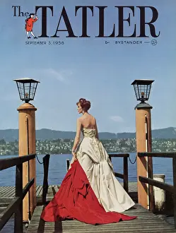 Satin: Tatler Cover 1958 Model in Switzerland