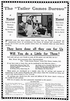 Convalescing: Tatler Games Bureau advertisement, WW1