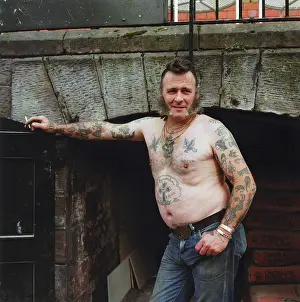 Whiskers: Tattooed man in Chester, Cheshire