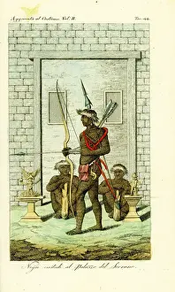 Scarification: Tattooed or scarified guards at the door to