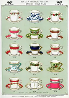 Cups: Tea and Breakfast Services, English China Ware, Plate 27