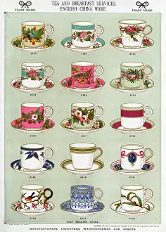 Cups: Tea and Breakfast Services, English China Ware, Plate 28