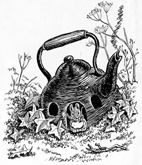 Storycard: Tea-Kettle House - mouse at door
