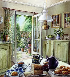 Teatime: Tea and Scones in the Kitchen