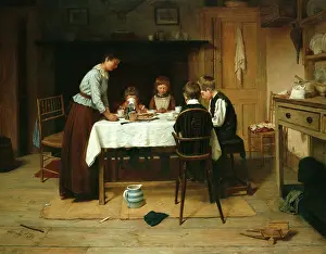 Brooker: Tea Time – children at table with mother