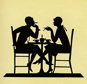 Gossiping: Tea Time in silhouette