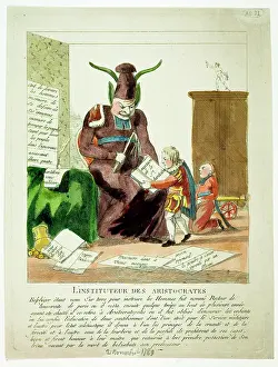 Aristocrats: Teacher For Aristocrats. Engraving. Paris