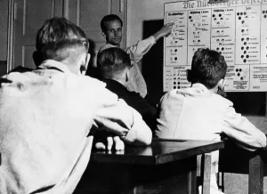 Laws: A teacher explains to the students the Nuremberg Laws, 19