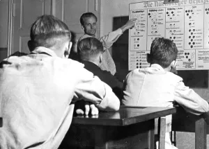 Enacted: A teacher explains to students the Nuremberg Laws