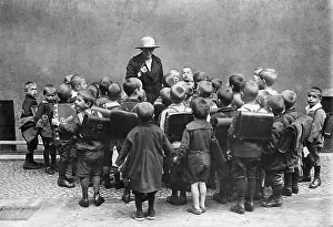 Exhorts: A teacher warns her students, 1923