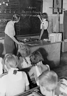 Teaches: Teaching in a village school, 1943