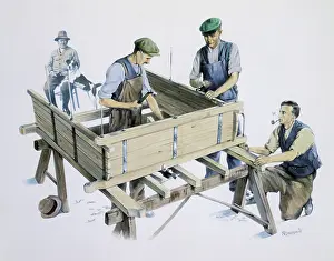 Bolting: Team of Carpenters making a cart