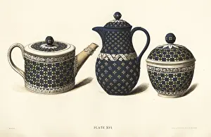Wedgw: Teapot, sucrier and chocolate pot