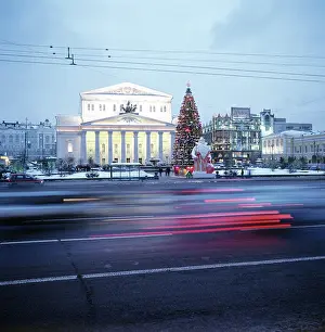 Festively: Teatralnaya Square in Moscow, 2000